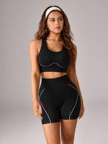 SHEIN Dewbera Set bộ đồ thể thao - màu đen - Xem 5