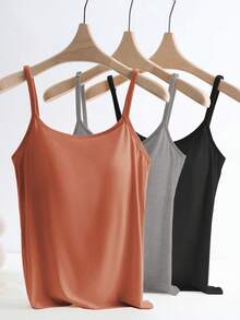 GlowEve 3pcs Anti-Flashing Camisole Set With Built-In Padded Bra, Comfortable - Multicolor - View 6