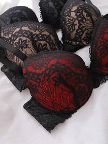Wired Lace Bras For Women With Stylish Scallop Design Balconette Bras - Multicolor - View 4