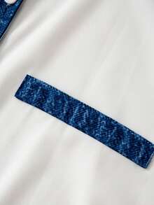 GlowEve CURVE 大码夏季休闲撞色前扣 Polo 衫 - 藍色 - 查看 4