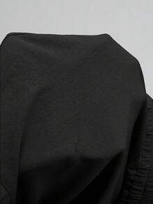 Elaquor Plus Size Solid Color Shorts With French Ruffle Hem - Black - View 12