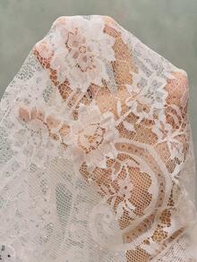 Bohemela Solid Color Lace Ruffle Hem Loose Blouse For Women, Spring/Summer,Summer Top - Apricot - View 8