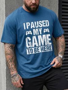 DRIVNCORE Men Plus Slogan Graphic Tee - Navy Blue - View 1