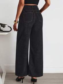 MaterniWear Maternity Work Pants Business Casual Adjustable Waist Versatile For Outings And Daily Wear Spring Fall - Black - View 2