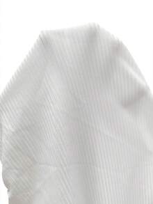 SHEIN PETITE 2026夏季新款白色直條紋垂領緊身連體衣，細肩帶貼身抓皺設計，法式極簡風，適合約會、通勤、派對、居家場景，高彈親膚面料，貼身剪裁 - 白色 - 查看 6
