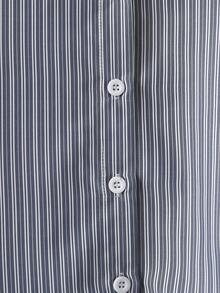 Franclia Women's Drop Shoulder Long Sleeve Button Front Striped Casual Shirt - Grey - View 3