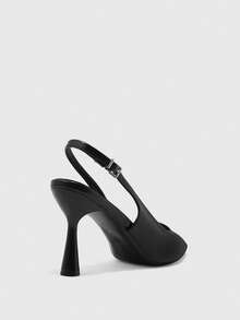 CUCCOO BIZCHIC 女鞋尖头细高跟黑色时尚简约基础款日常百搭通勤上班购物女鞋高跟鞋女鞋 - 亞黑色 - 查看 6