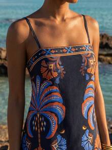CAJUNI Tropical Vacation Cute Forest Mini Dress - Multicolor - View 3