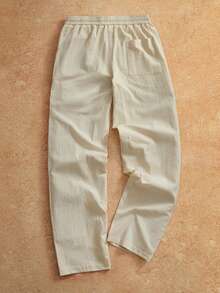 VENTUSAIL Men's Vintage White Casual Straight Leg Pants, Spring/Summer, Holiday - Beige - View 4