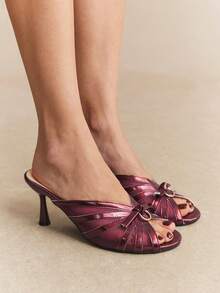 Rosivie Women's Fashionable Elegant Party Gold Heeled Sandals Summer Shoes - Redwood - View 2