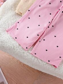 Celana Kasual Pink untuk Anak Perempuan, Cocok untuk Musim Semi & Musim Panas, Dilengkapi dengan Hiasan Renda di Pinggang dan Detail Rumbai di Bagian Bawah, Manis dan Elegan - Berwarna merah muda - View 7