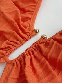 Maweii Plus Size Maxi Vacation Dress - Orange - View 3