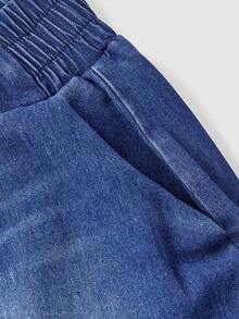 EMERY ROSE Women's Casual Washed Denim Mini Skirt, Summer - Blue - View 5