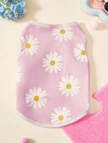 PETSIN 2pcs Multi-Color Daisy Flower Cute Print, Comfortable And Soft, No Shedding Pet Vest - Multicolor - View 5