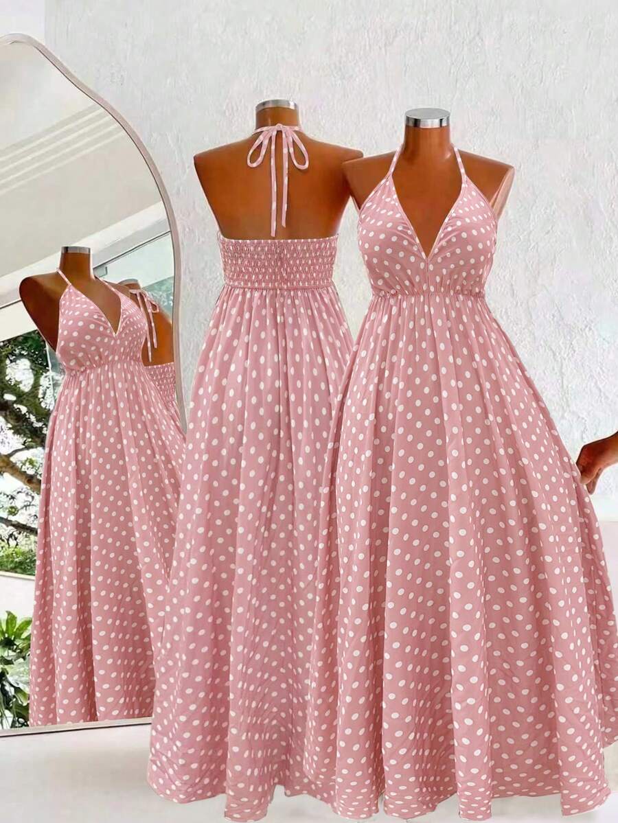 Flirla Bohemian Style Printed Beach Slip Dress - Pink - View 1