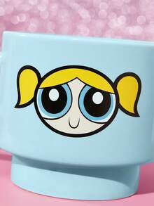 THE POWERPUFF GIRLS X SHEIN 1 Cốc in hình hoạt hình xếp chồng được, dung tích 375ml (12.7oz), chịu được nhiệt và lạnh, có thể dùng trong lò vi sóng và máy rửa chén, thích hợp đựng nước, sữa, nước ép, cà phê, Blossom, Bubbles, Buttercup, Mojo. - Màu xanh lam - Xem 7