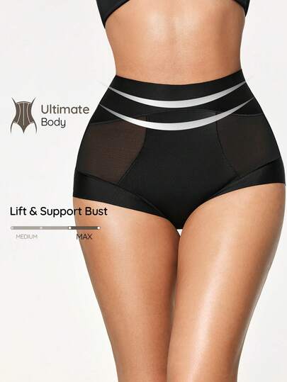 SHAPORA 1 pieza Faja reductora de cintura media para mujer, shorts moldeadores que levantan el trasero y afilan la cintura, adecuado para fitness, yoga y uso diario