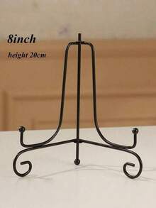 1Pc Craft Bracket Book Holder Photo Pedestal Bowl Picture Frame Black Iron Plate Rack Display Stand Easel - Black - View 14