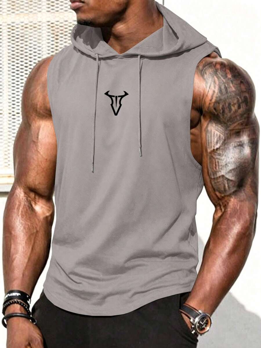GymBeat Áo thun nam có mũ, dây rút, kiểu dáng thường ngày, đa năng, phù hợp cho cả hoạt động hàng ngày và thể thao. - Màu Khaki - Xem 1