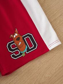 SCOOBY-DOO X SHEIN طقم قصير الأكمام مطبوع عليه حروف وشورت كاجوال للفتيان المراهقين - متعدد الألوان - مشاهدة 9