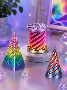 3D Printed Impossible Pyramid Shuttle Sculpture, Conical Decompression Toy, Impossible Cylinder Anxiety Relief Toy, Magical Impossible Shuttle Tabletop Decoration Toy - Multicolor - View 2
