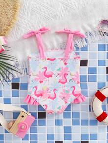 SHEIN Infant/Baby GirlMinimalist Printed One-Piece Swimsuit - Multicolor - View 2
