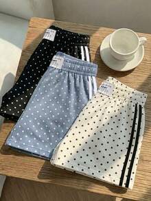 Comfortcana 3pcs Women Comfortable Casual Polka Dot Shorts, Suitable For Daily Wear - Multicolor - View 4