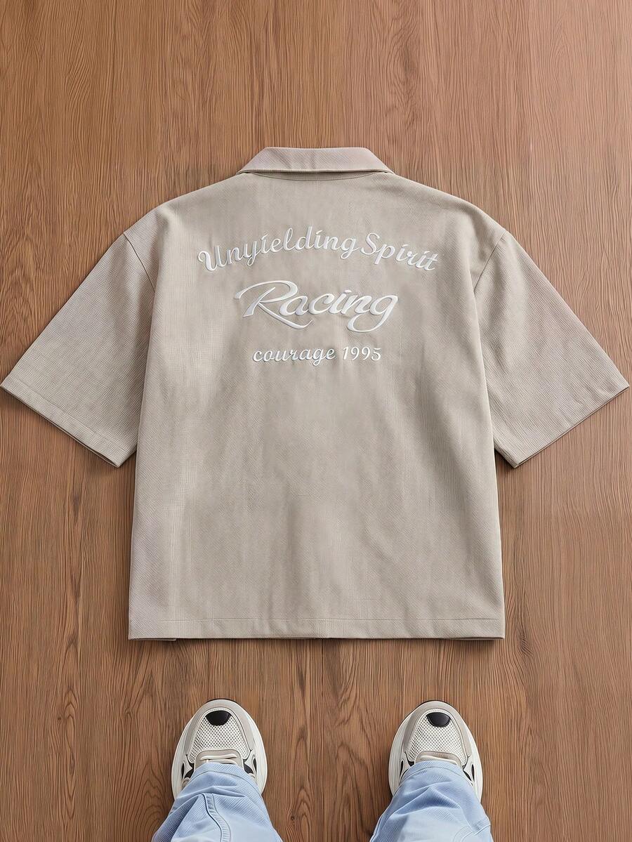 SWAVVY Men's Casual Shirt, Campus Style, Fashionable Versatile Daily Wear, Suitable For Dating, Family, Retro - Apricot - View 1