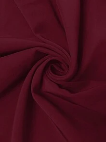 GlowEve CURVE 大码撞色休闲短袖连衣裙 - 酒紅色 - 查看 4