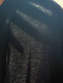 SHEIN Tween女孩皇家藍與白色領口針織休閒拼色收腰修身T恤，附小Logo刺繡 - 藍色 - 查看 6