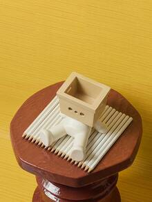 Joivida 1Pc Cute Slouchy Sitting Pen Holder, PLA 3D Creative Wooden Man Style Desk Organizer, Japanese Aesthetic Desk Decor, Cute Pen Cup Stationery Storage For Pens, Pencils, Makeup Brushes, Perfect Desk Accessory For Office, Home, School, Great Gift - multicolor - View 2