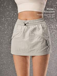 OutZeal 女士户外裙 徒步露营 防水内置短裤 户外下装 - 灰色 - 查看 4