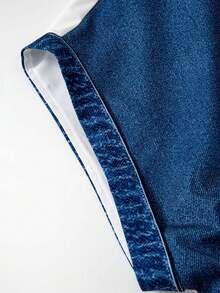 GlowEve CURVE 大码夏季休闲撞色前扣 Polo 衫 - 藍色 - 查看 5