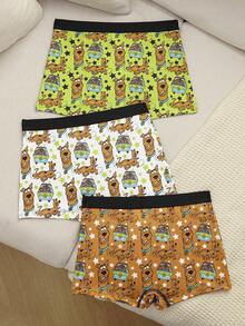 SCOOBY-DOO X SHEIN Calzoncillos tipo bóxer sueltos con estampado de dibujos animados para niño preadolescente - Multicolor - Ver 2