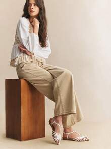 Rosivie 2026新款女士镂空编织罗马凉鞋，时尚平底闭趾绑带休闲沙滩鞋，适合圣诞节和情人节穿着 - 白色 - 查看 3