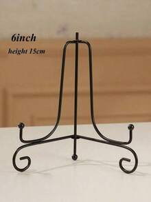 1Pc Craft Bracket Book Holder Photo Pedestal Bowl Picture Frame Black Iron Plate Rack Display Stand Easel - Black - View 8
