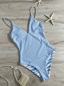 Swim Mod Baju Renang Terusan Kasual Motif Ikan Musim Semi/Panas 2026 - Biru - View 5
