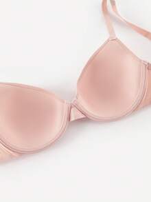 Bralution Pink Underwire Padded Bra, Lift & Enhance, High Support, Rhinestone Decor, Charming & Stylish Women's Lingerie - Pink - View 2