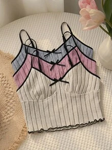 SHEIN MOD 3 cái/bộ Đồ mặc nhà phong cách đơn giản thoải mái - Nhiều màu - Xem 4