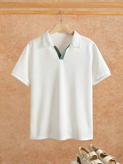 VENTUSAIL Men's Minimalist Casual Short Sleeve Polo Shirt