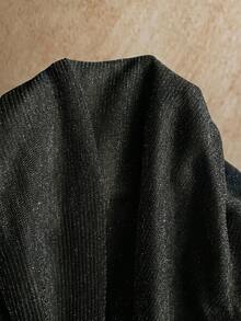Nuevo conjunto sexy de fiesta con parte superior suelta asimétrica de hombro con lentejuelas doradas transparentes y falda mini fruncida de cintura baja, estilo bohemio, de vacaciones, vintage, para la playa, crucero - Negro - Ver 7