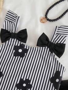 SHEIN Bộ đồ bơi một mảnh họa tiết hoa dễ thương kèm váy cho bé gái - Nhiều màu - Xem 4