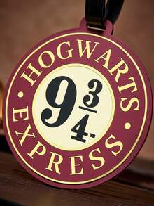 HARRY POTTER X SHEIN Cartoon Pattern Luggage Tag, Name Tag, Bag Hanger, Travel Anti-Loss Boarding Pass, Bag Charm - Burgundy - View 2