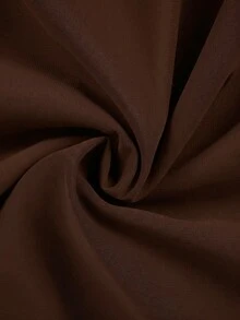 SHEIN Clasi CURVE 大码薄纱雪纺层叠下摆优雅无袖连衣裙（女款） - 棕色 - 查看 4