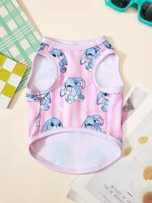 PETSIN 2pcs Multi-Color Striped Blue Bunny Cute Print, Comfortable And Soft, No Shedding Pet Vest - Multicolor - View 4