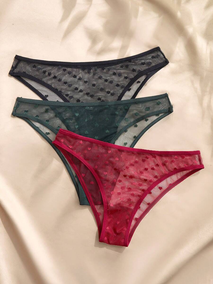 Charlaine 3pcs/Set Women Lace Panties - Multicolor - View 1