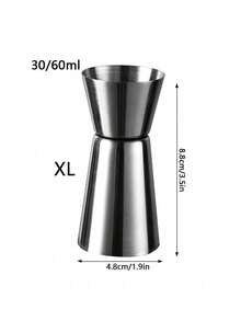 1 pieza Jigger de acero inoxidable grueso de doble medida, taza de medición, taza de onzas para uso en bar, taza de medición de doble extremo, vaso para cócteles, para bartender, herramienta de cocina perfecta para fiestas, con múltiples opciones de capacidad disponibles - Plateado - Ver 11