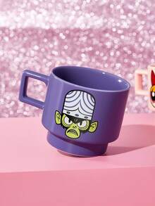THE POWERPUFF GIRLS X SHEIN 1 12.68oz/375ml 可堆疊卡通印花馬克杯，耐冷耐熱，可用於微波爐和洗碗機，適用於水、牛奶、果汁、咖啡、Blossom、Bubbles、Buttercup、Mojo - 紫色 - 查看 4