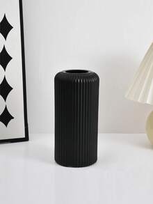 Cirelle 7.8" Plastic Composite Vase, Ceramic-Like Look, Unbreakable & Lightweight, Simple Desktop Vase For Dried Flowers, Reeds & Artificial Flowers, Modern Home Decor - multicolor - View 8