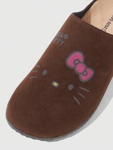HELLO KITTY AND FRIENDS | SHEIN 女款印花時尚圖案平底鞋戶外辦公室海灘女鞋 - 咖啡棕 - 查看 4